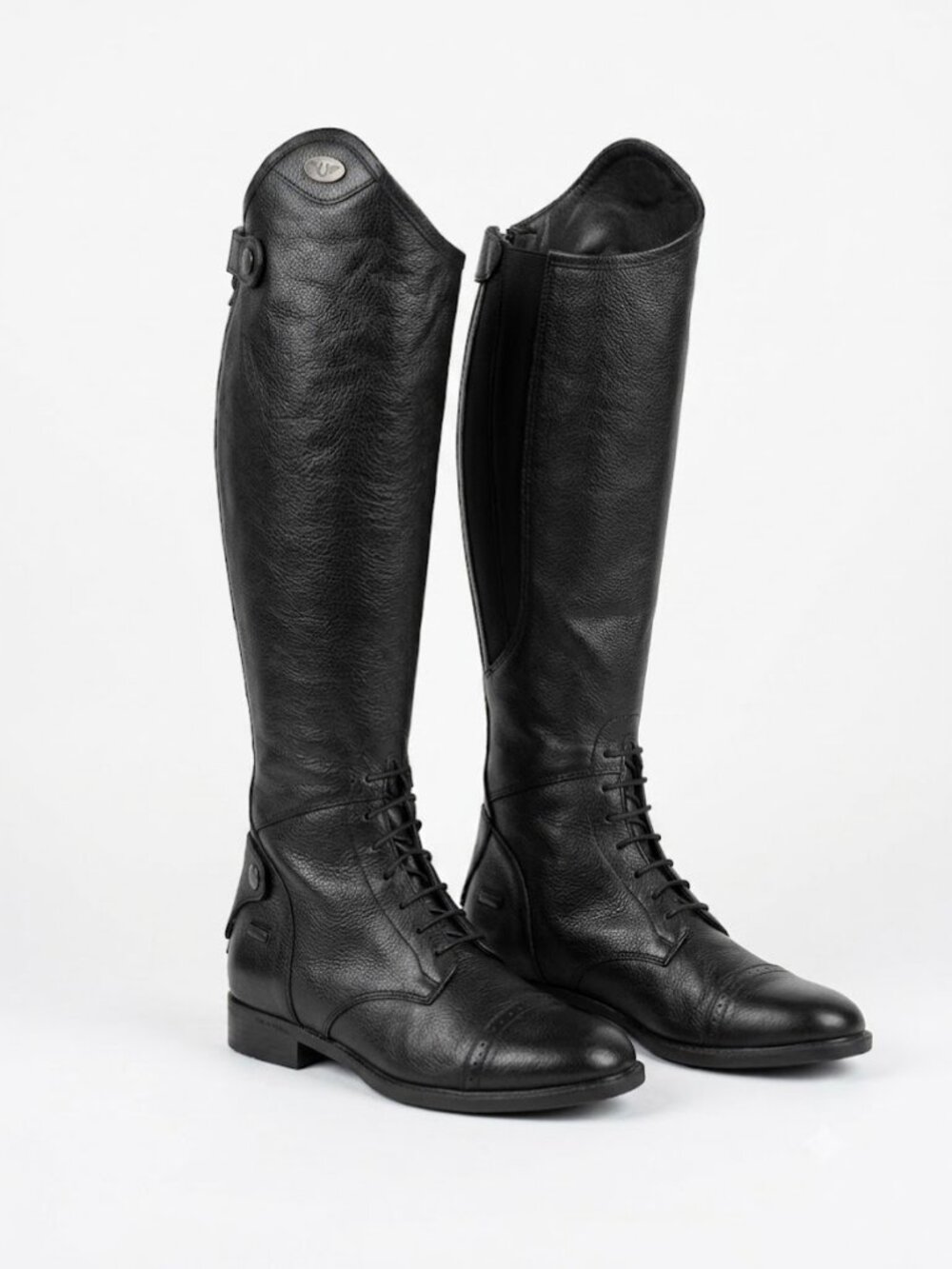 TuffRider Belmont Leather Field Riding Boots Slim Calf 7.5 Black Tall
